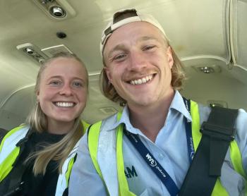 Samuel and Marion on a MAF plane