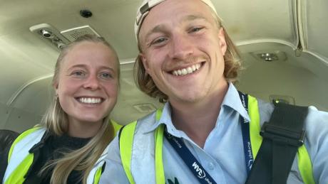 Samuel and Marion on a MAF plane