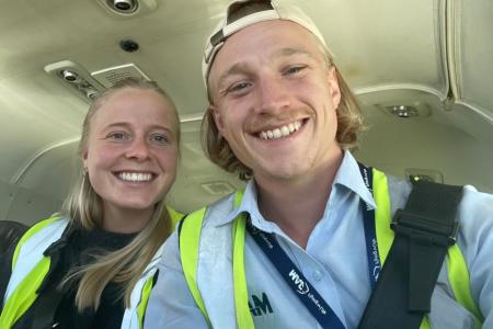 Samuel and Marion on a MAF plane